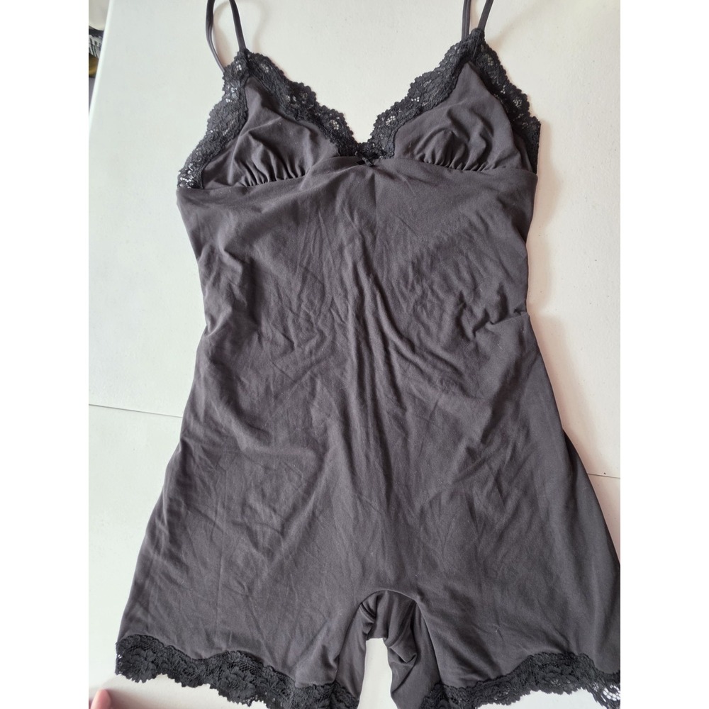 NWOT SKIMS Fot Everybody Triangle Lace Romper Sleep Black L Large